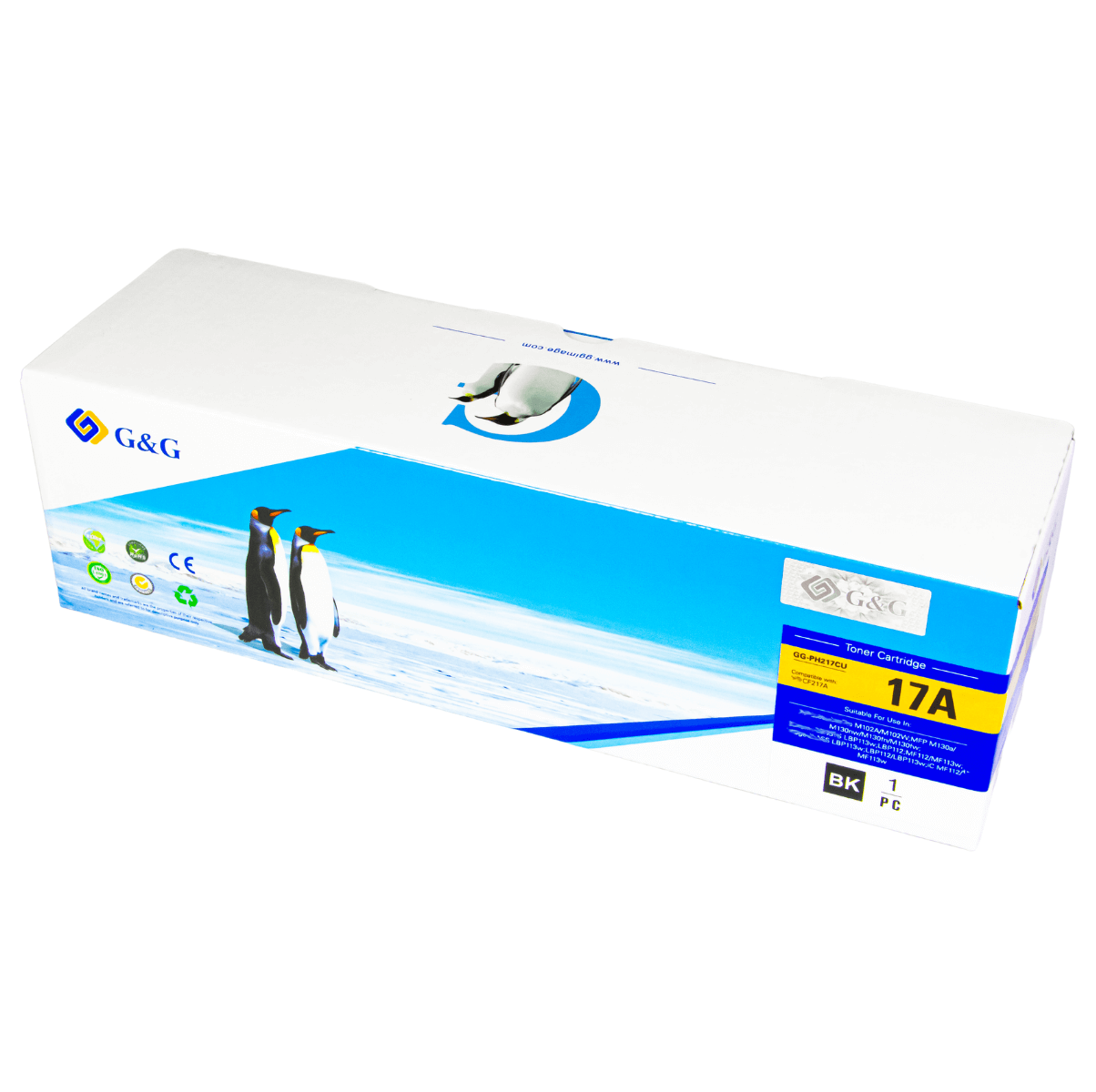 Cartucho de Toner P/ Canon CRG047 MF113W Hp CF217A 17A C/ Chip 1.6K - G&G