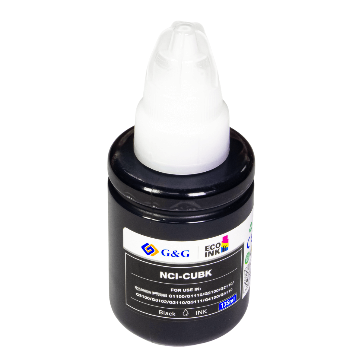 Refil de Tinta P/ Canon GI-190 Megatank Preta 6K 135ml - G&G