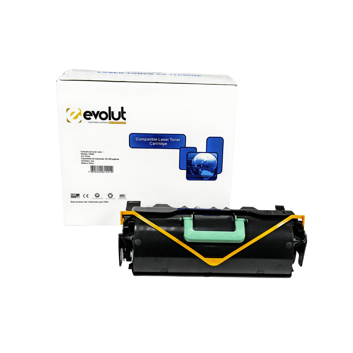 Cartucho de Toner Para Lexmark T650 T652 T654 T656 Preto C/ Chip 36K - Evolut