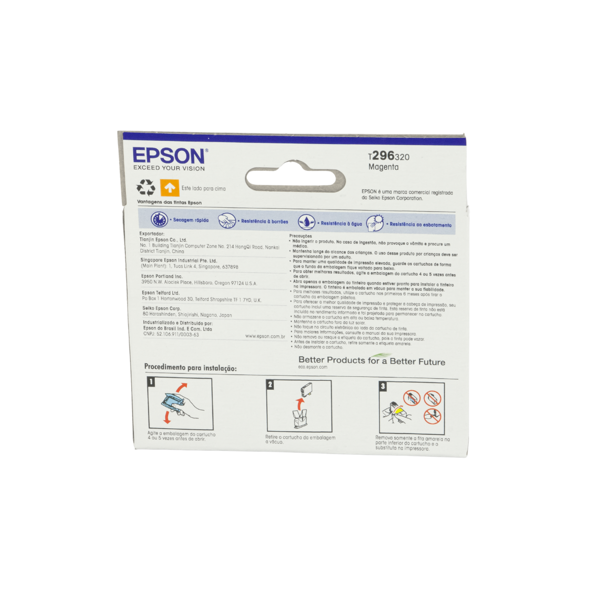 Cartucho de Tinta Epson T296 T296320 Magenta P/ XP231 XP431 - Original