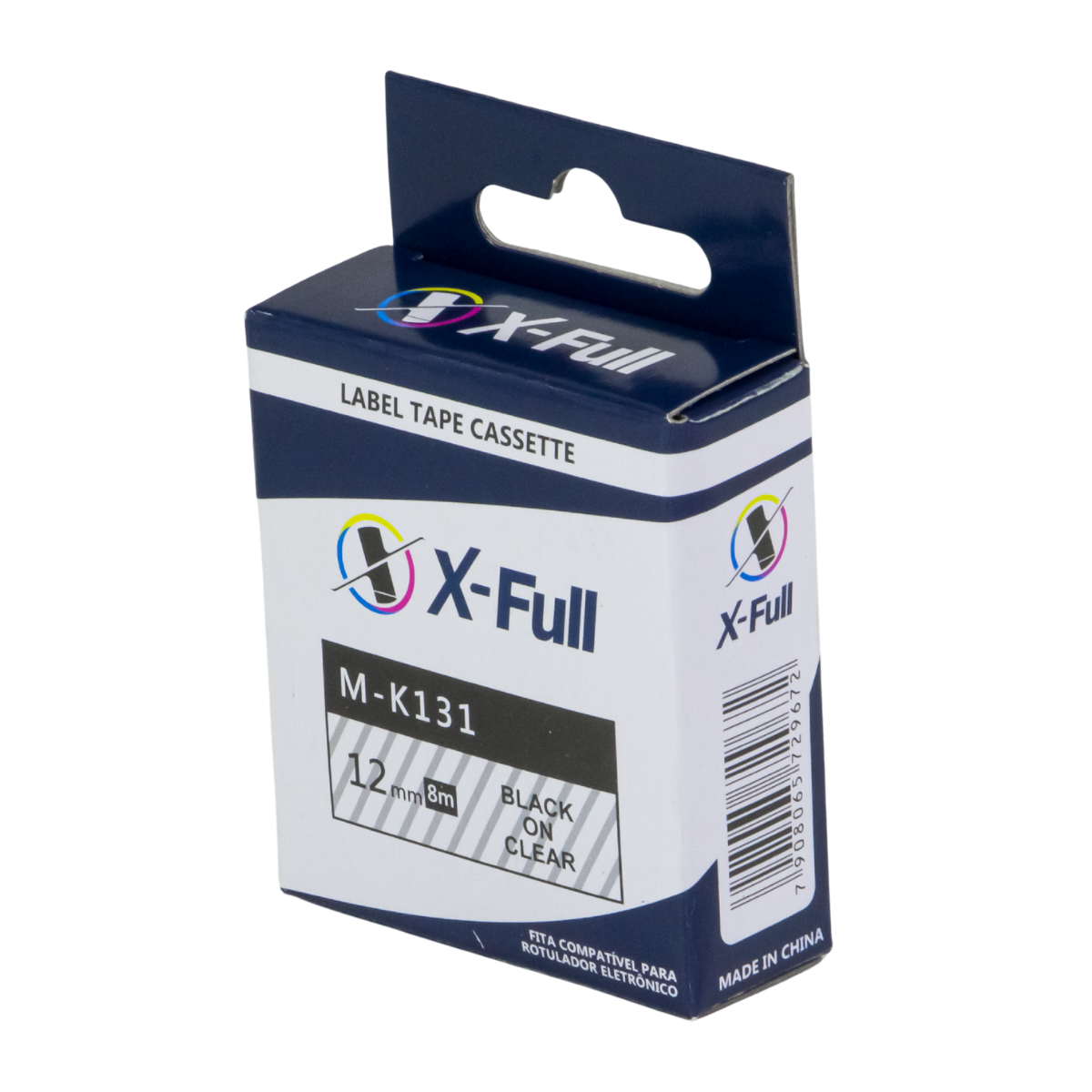 Fita P/ Rotulador Brother M-K131 12mm x 8m Black/ Clear - X-Full
