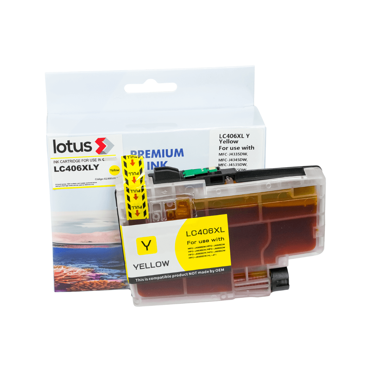 Cartucho de Tinta P/ Brother LC406XL LC406XLY Amarelo C/ Chip 5K - Lotus