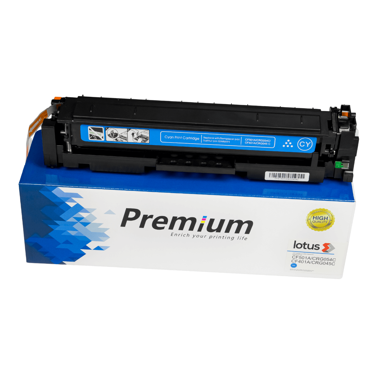 Toner Compatível p/ Canon MF644, HP CF401A CF501A Ciano c/ chip (1.3K) - Lotus