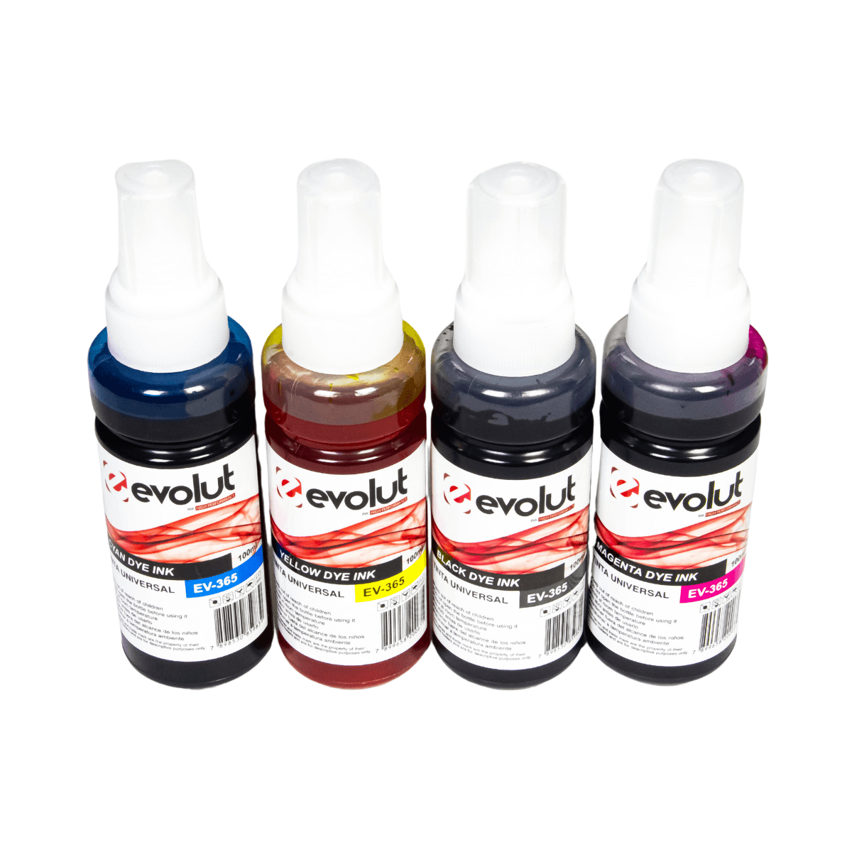 Kit Refil de Tinta Compatível Evolut p/ Epson e Hp T664 4 cores 100ml
