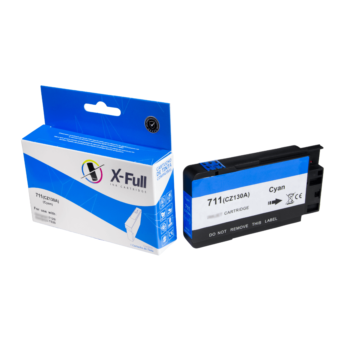 Cartucho de Tinta P/ HP 711XL CZ130A T520 T120 Ciano C/ Chip 27ml - X-Full