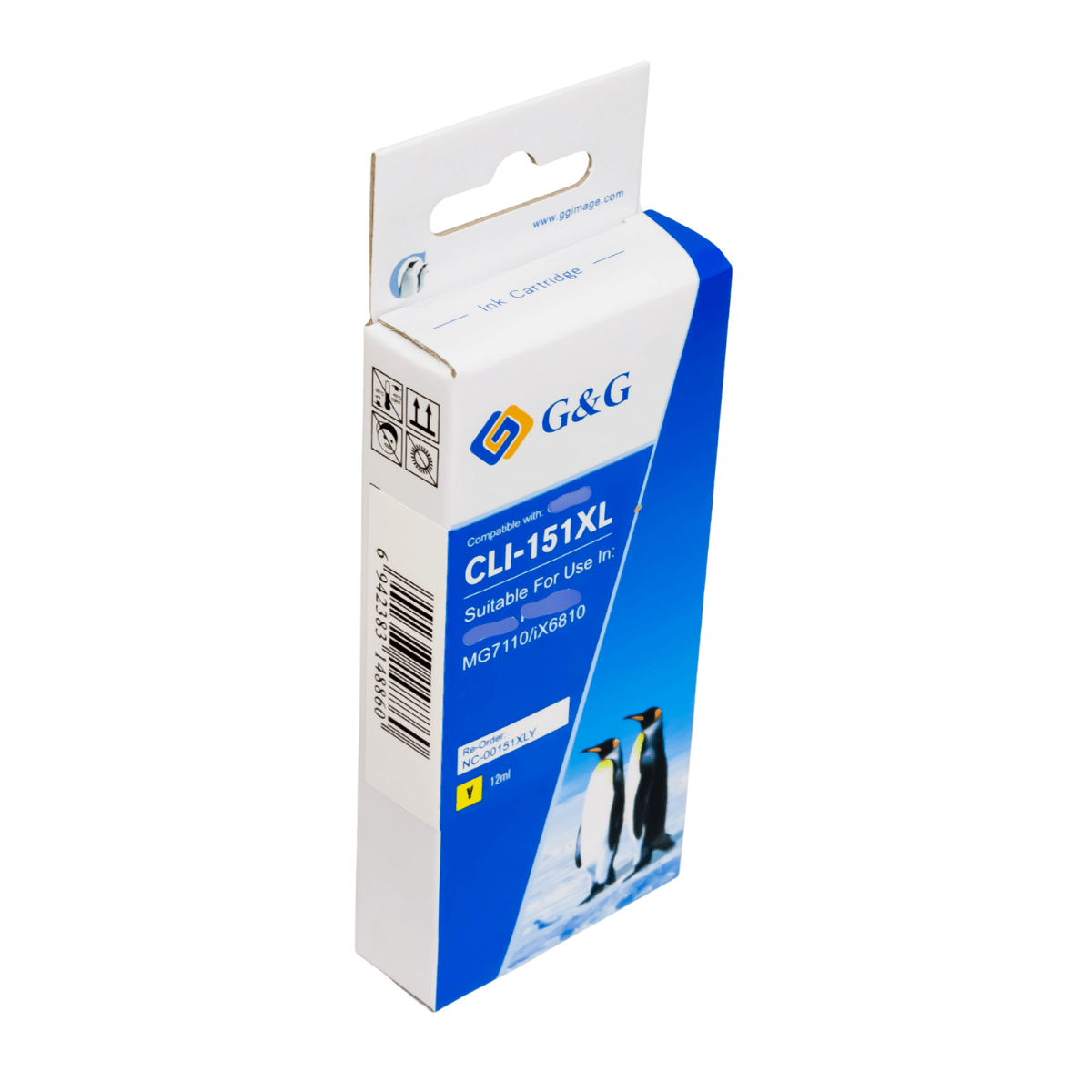 Cartucho de Tinta P/ Canon CLI151 CLI-151XL Amarelo C/ Chip 12ML - G&G