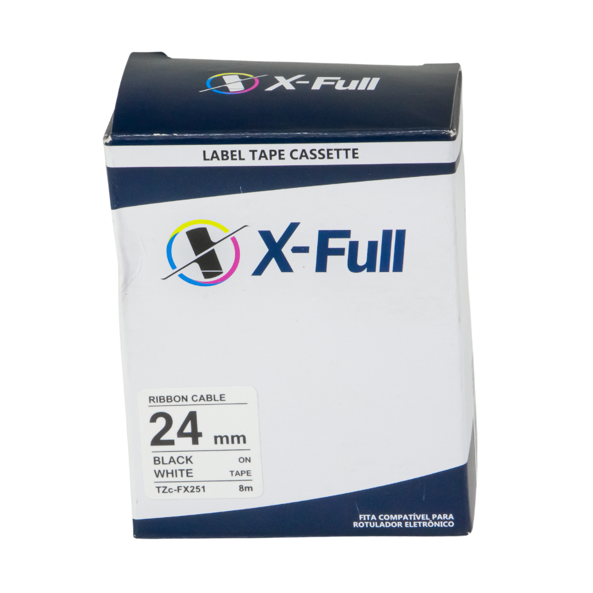 Fita P/ Rotulador Brother TZc-FX251 TZe-FX251 24mm x 8m Black/ White - X-Full