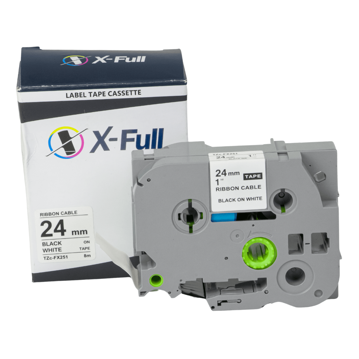 Kit 5x Fita P/ Rotulador Brother TZc-FX251 TZe-FX251 24mm x 8m Black/ White - X-Full