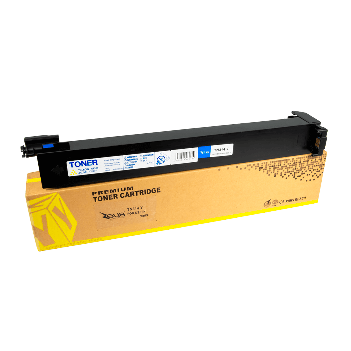 Toner Compatível C/ Minolta TN213 TN214, TN314 Amarelo C/ Chip 18.5K - Zeus