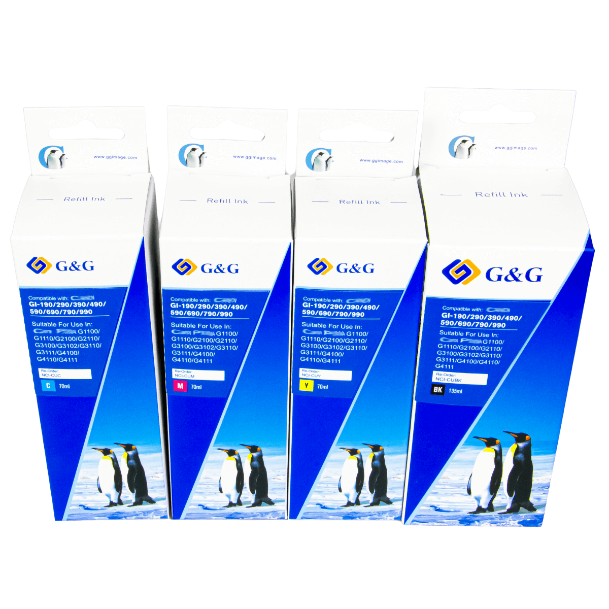 Refil de Tinta P/ Canon GI-190 Megatank Amarelo 7K 70ml - G&G