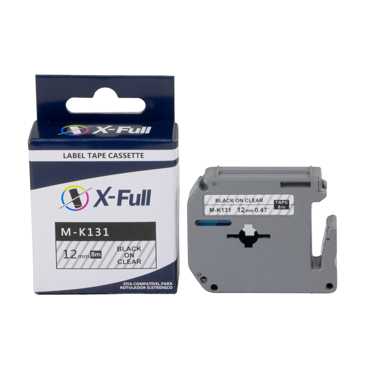 Fita P/ Rotulador Brother M-K131 12mm x 8m Black/ Clear - X-Full