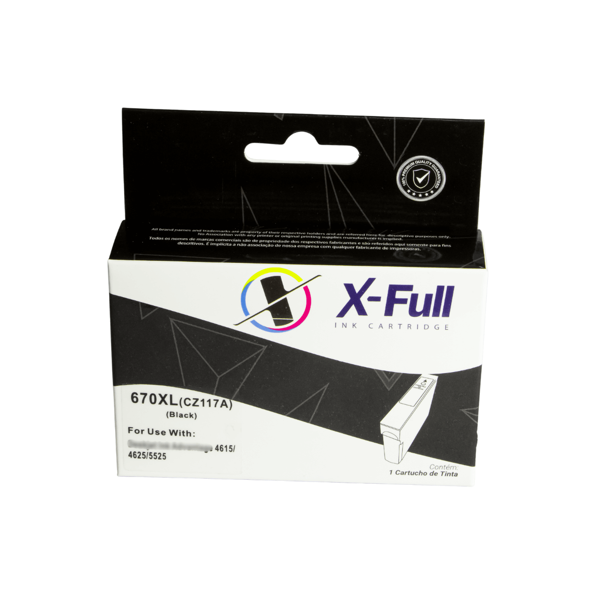 Cartucho de Tinta P/ HP 670XL CZ117A Preta C/ Chip 21ml - X-Full