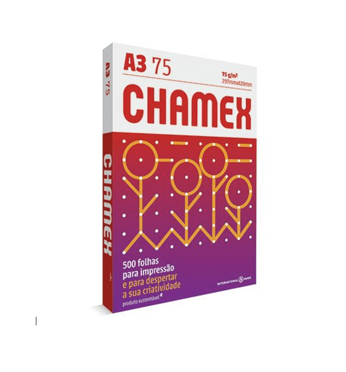 Papel Sulfite Chamex A3 75g Resma Com 500 folhas