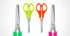 Tesoura Escolar de Aço Inox C/ Régua - 13 Cm Neon