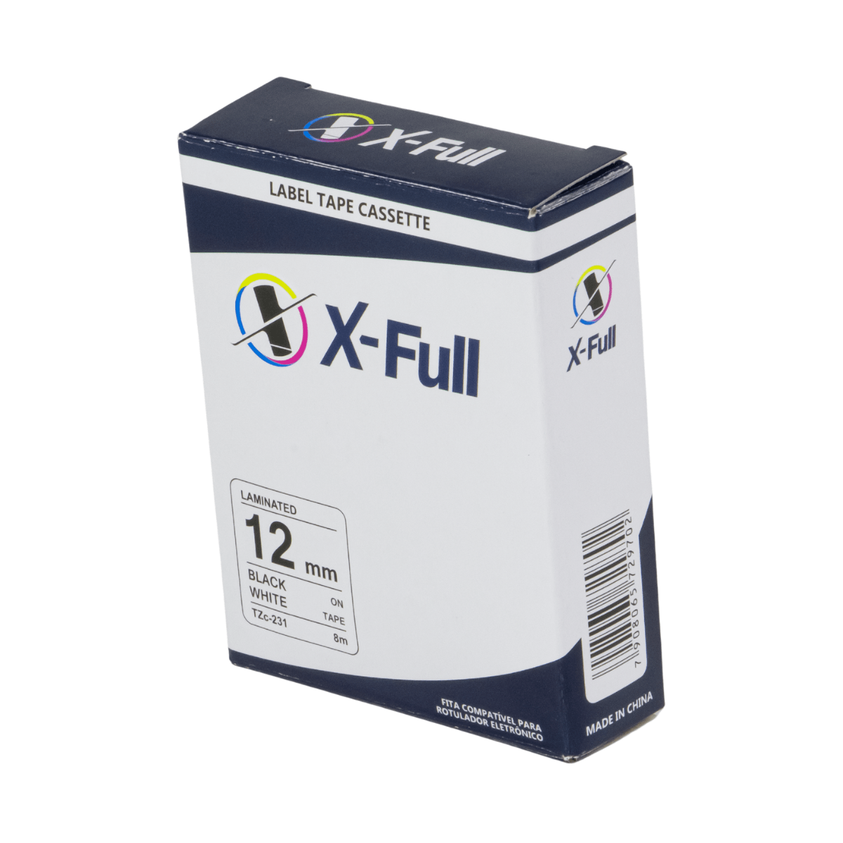 Fita P/ Rotulador Brother TZc-231 TZe-231 12mm x 8m Black/ White - X-Full
