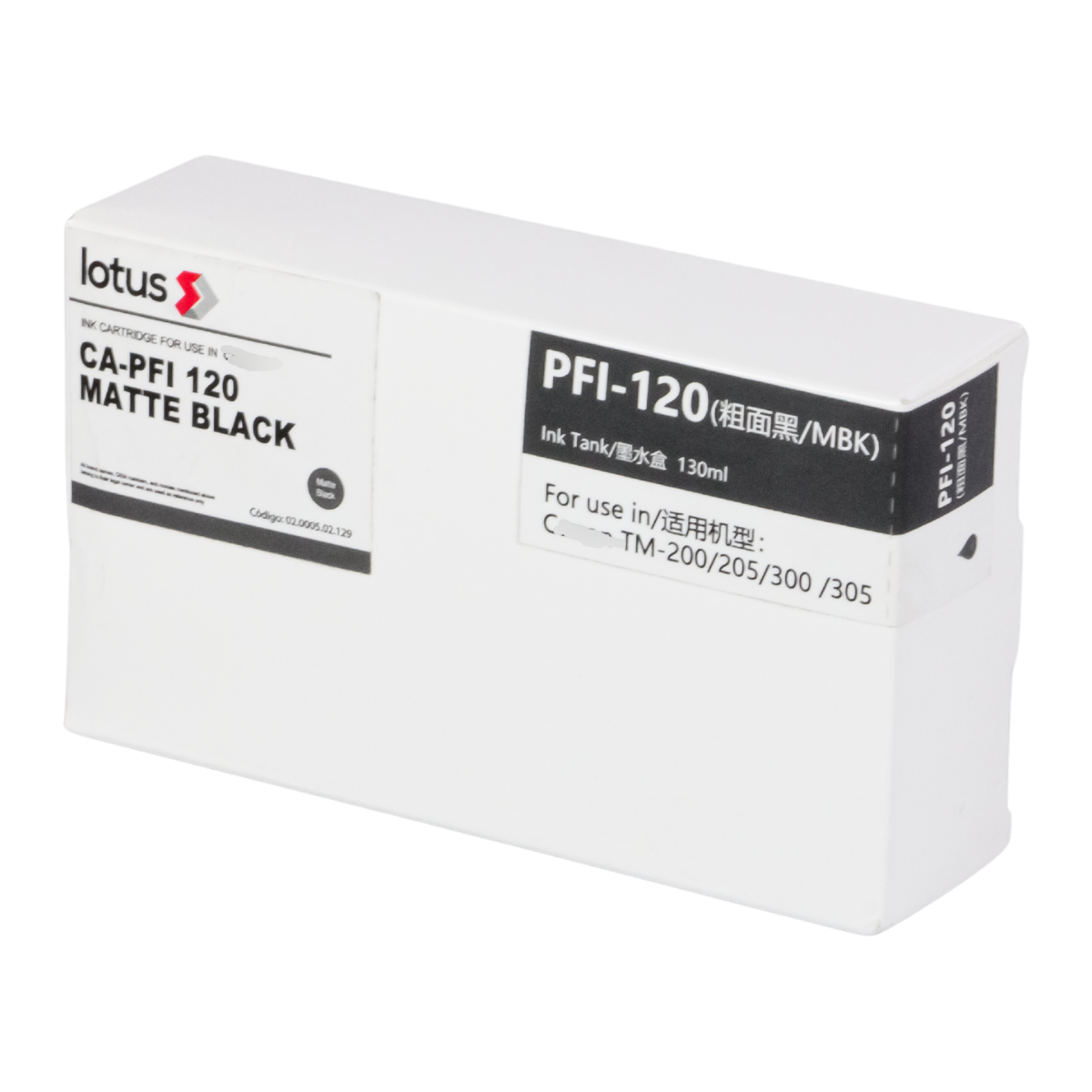 Cartucho de Tinta P/ Plotter Canon PFI-120 Matte Black MBK 130ml - Lotus