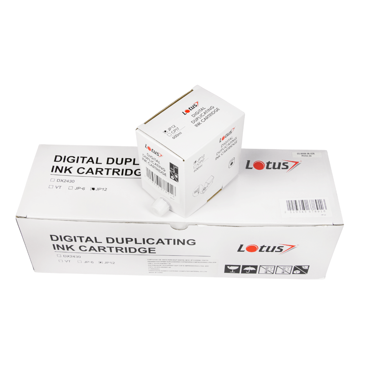 Cartucho de Tinta Compatível Lotus BK p/ Dupli JP12 - 600ml (Kit c/ 5)