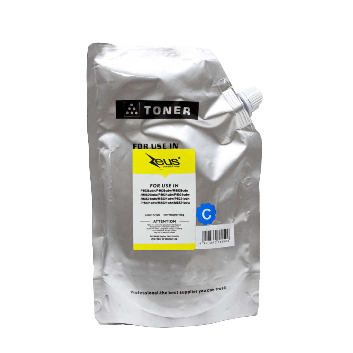 Refil de Toner Compatível Zeus TK5442 TK5242 Cyan p/ Kyocera - 160g