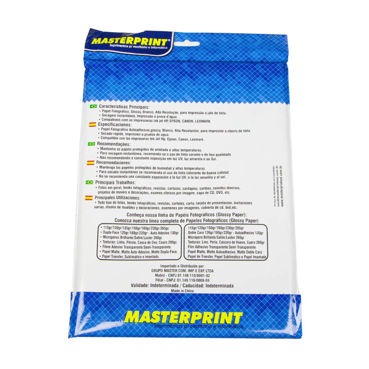 Papel Foto Glossy A4 135g 50 Folhas - Masterprint
