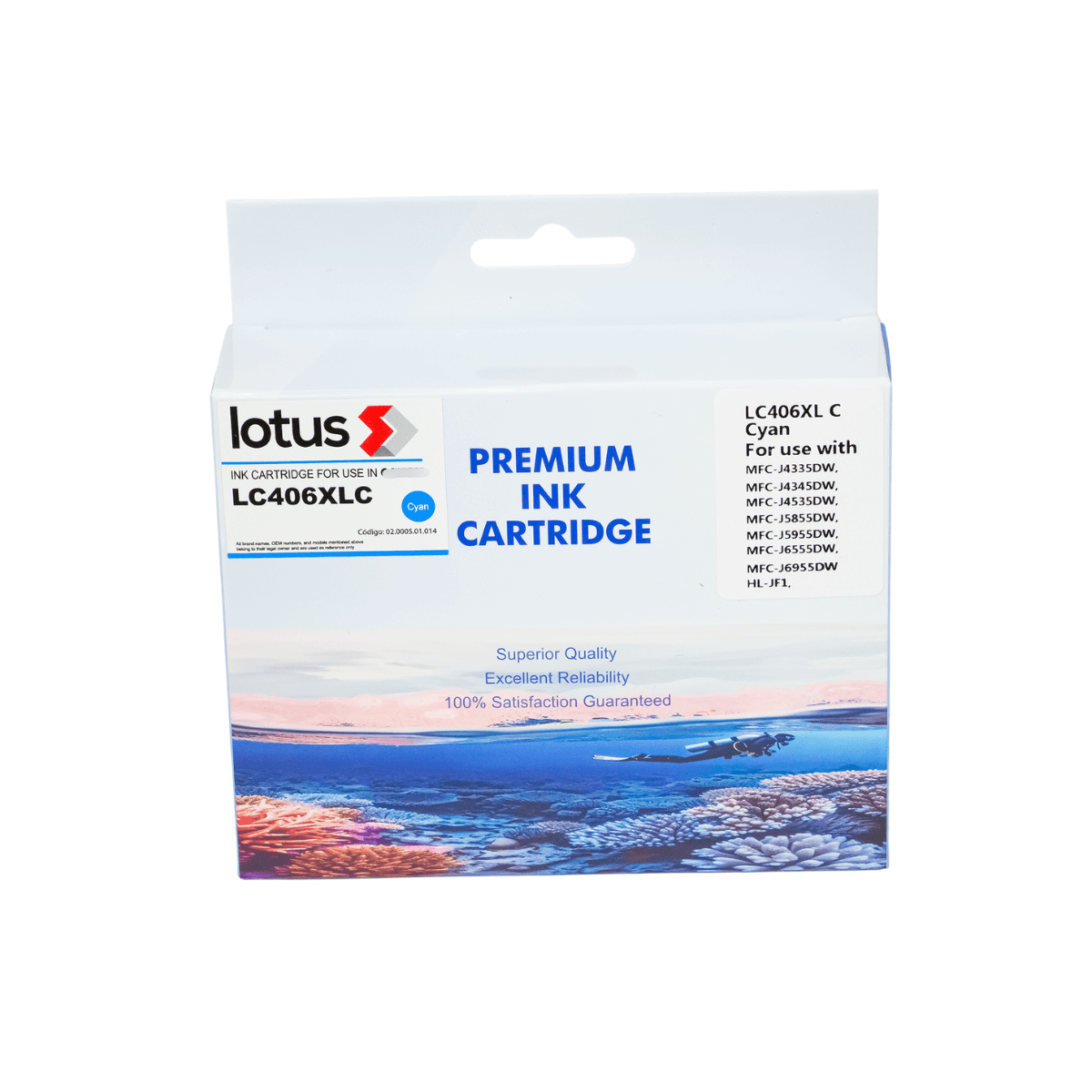 Cartucho de Tinta P/ Brother LC406XL LC406XLC Ciano C/ Chip 5K - Lotus