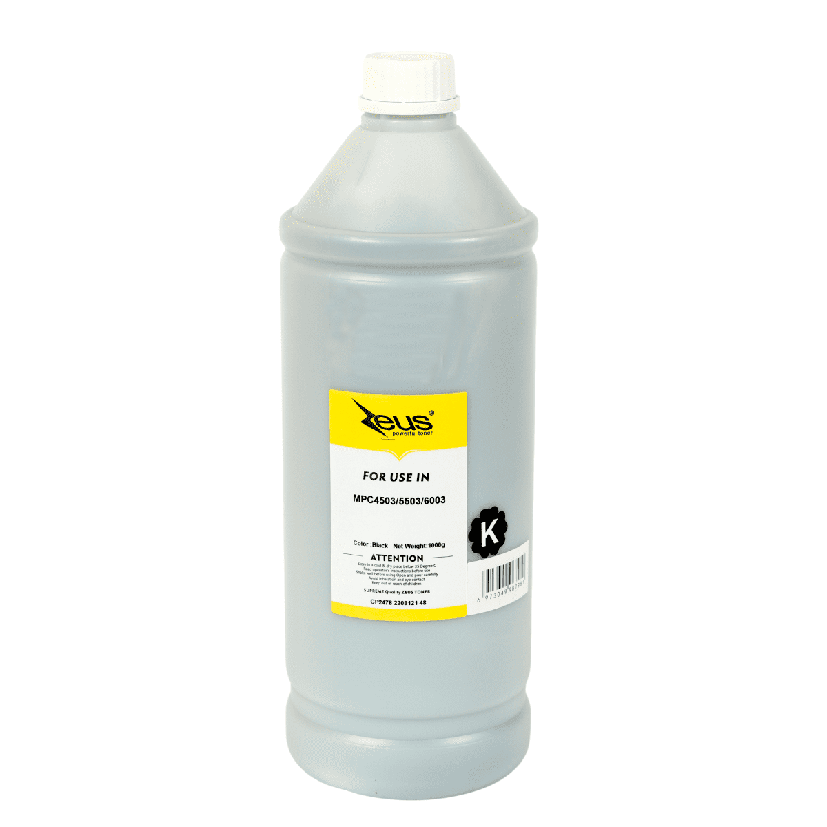 Refil de Toner P/ Ricoh MP C4503, C6003, Preto, 1Kg - Zeus