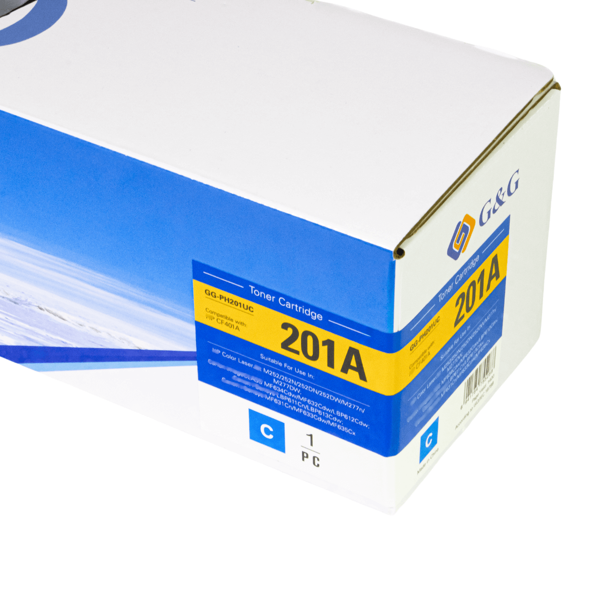 Cartucho de Toner P/ Canon MF644 HP CF401A CF501A Ciano C/ Chip 1.4K - G&G