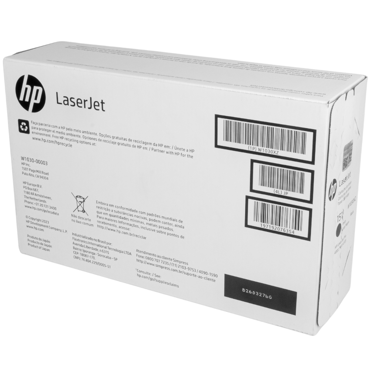 Cartucho de Toner HP W1030X P/ PRO4003 PRO4103 9.7K - Original