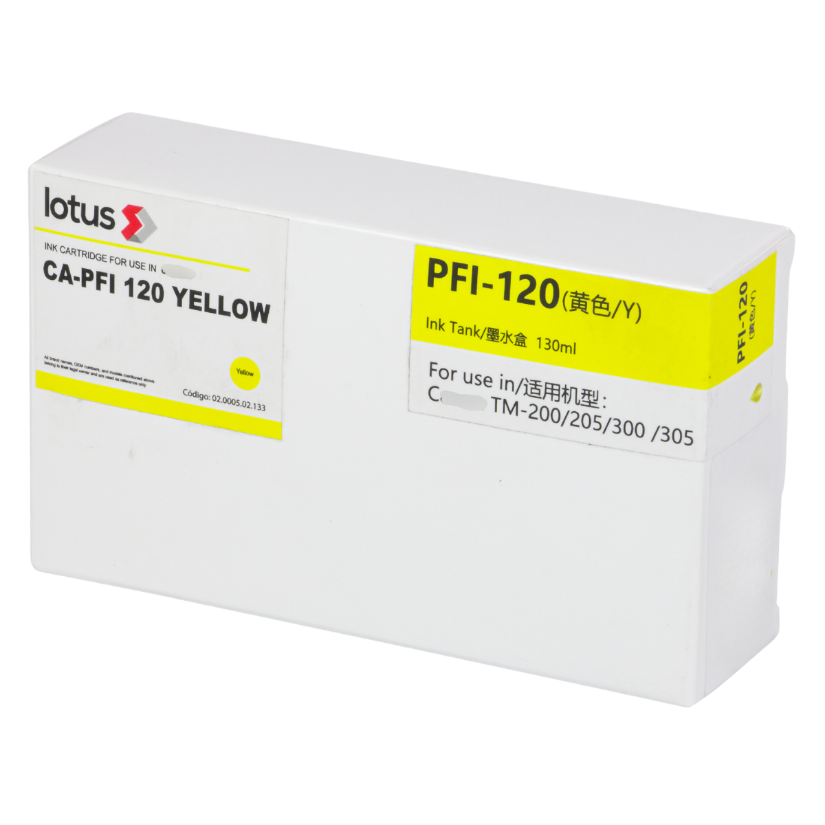 Cartucho de Tinta P/ Plotter Canon PFI-120 Amarelo 130ml - Lotus