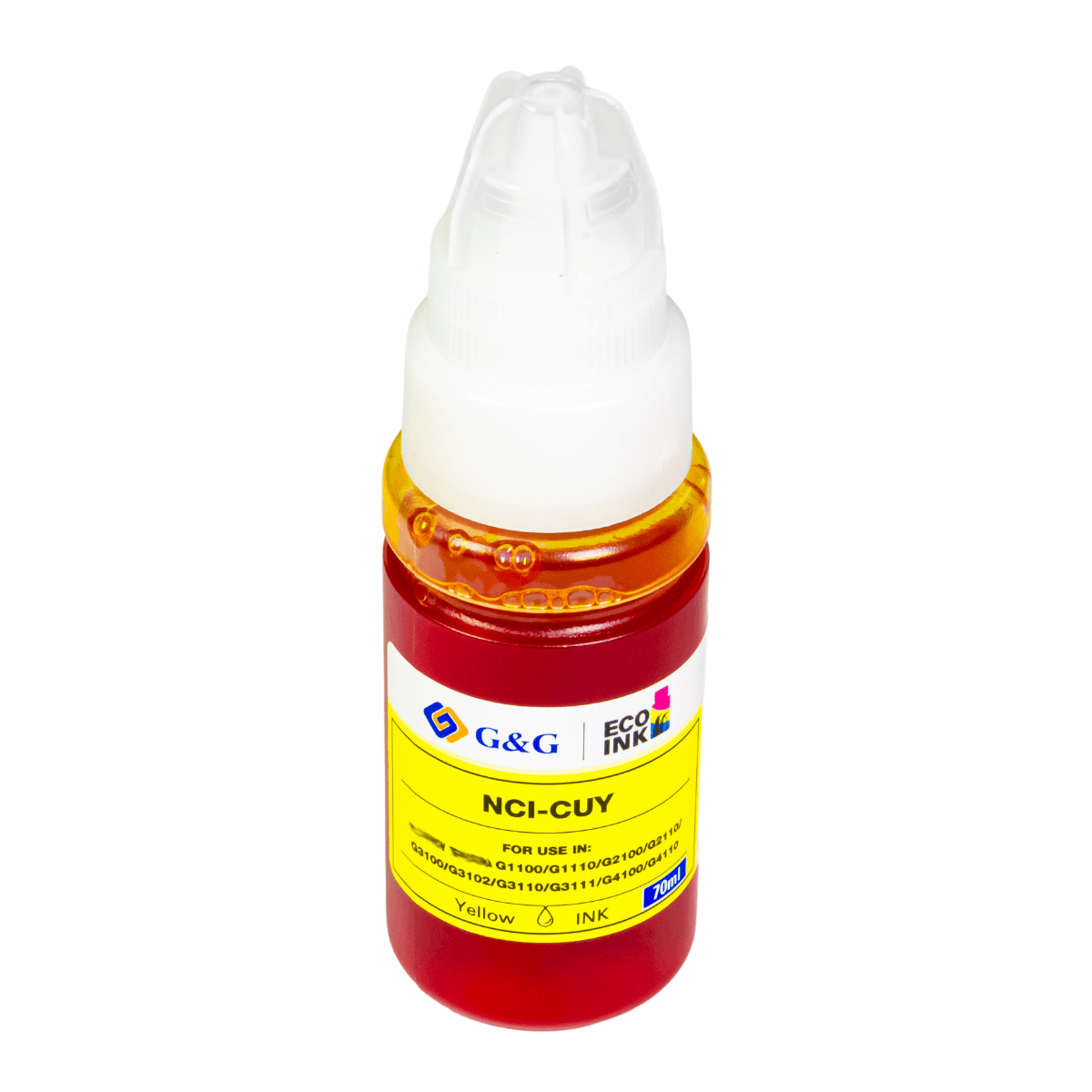 Refil de Tinta P/ Canon GI-190 Megatank Amarelo 7K 70ml - G&G