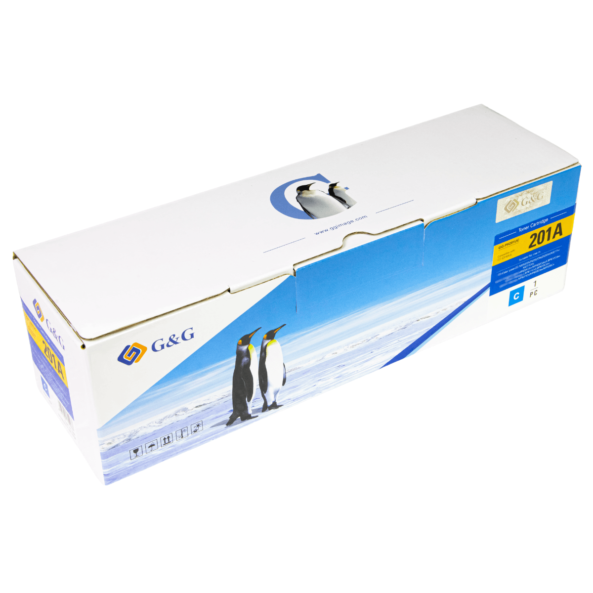 Cartucho de Toner P/ Canon MF644 HP CF401A CF501A Ciano C/ Chip 1.4K - G&G