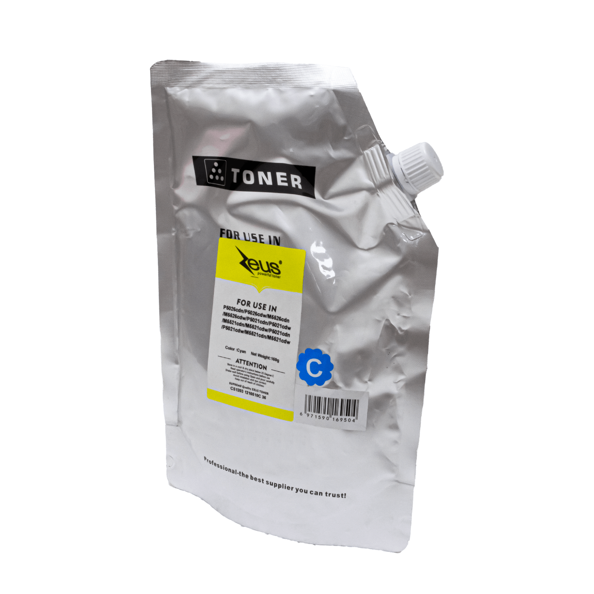 Refil de Toner Compatível Zeus TK5442 TK5242 Cyan p/ Kyocera - 160g