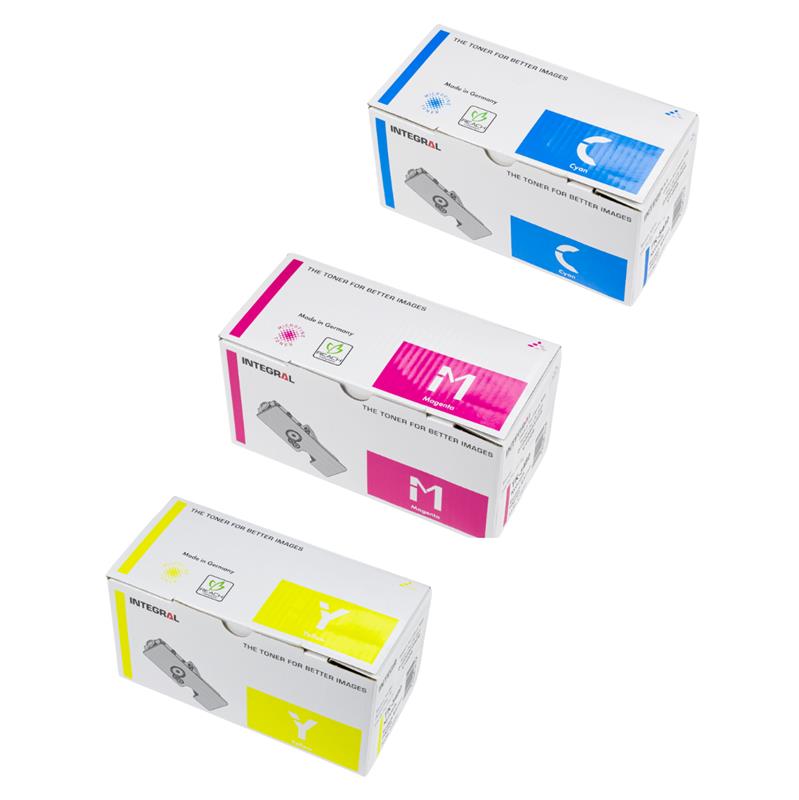Kit 3x Cartucho de Toner P/ Kyocera TK5480 CMY C/ Chip 1.25K - Integral