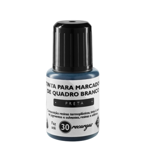 Tinta para Marcador de Quadro Branco BRW 20ml Preta
