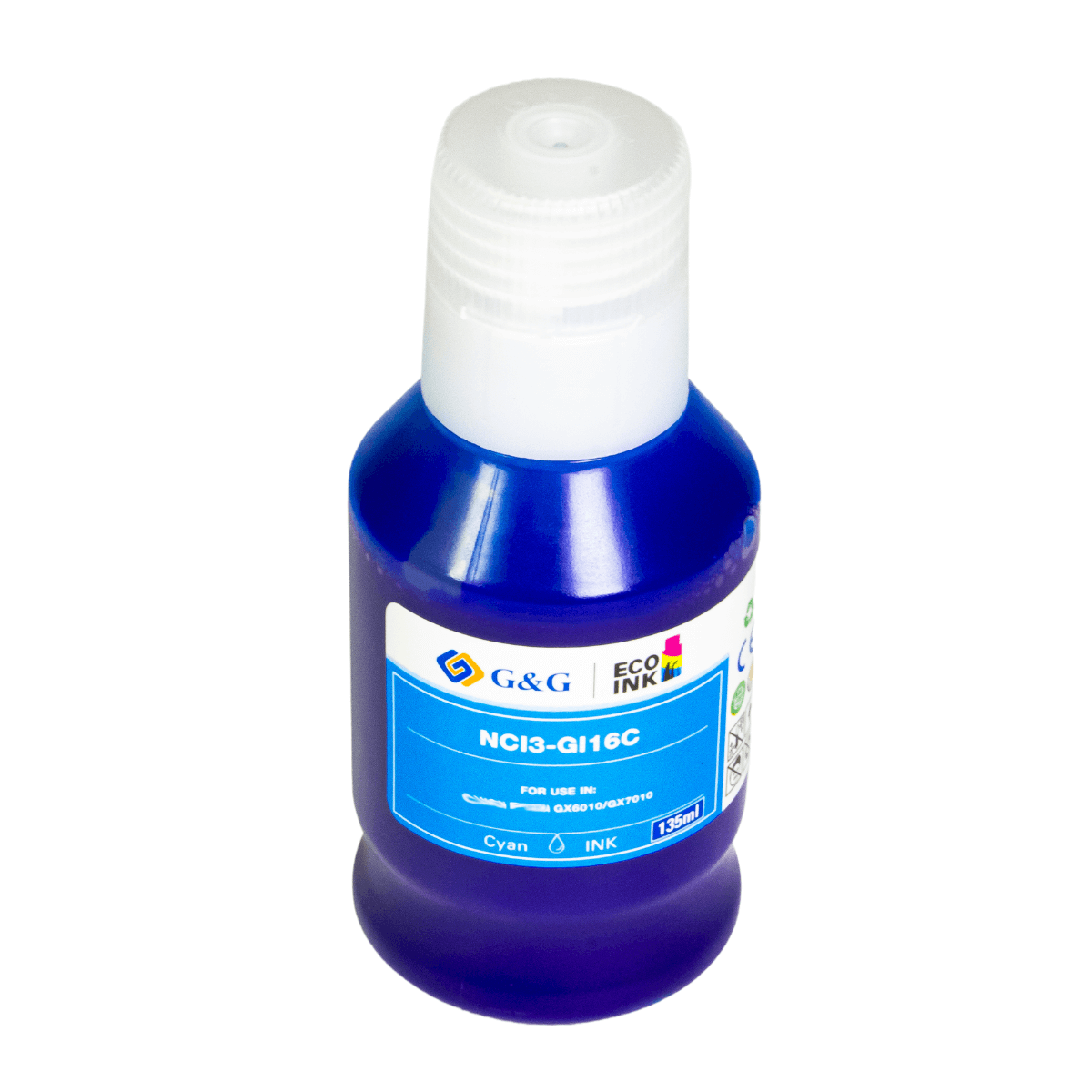 Refil de Tinta P/ Canon GI-16 GX6010 GX7010 Ciano 7K 135ml - G&G