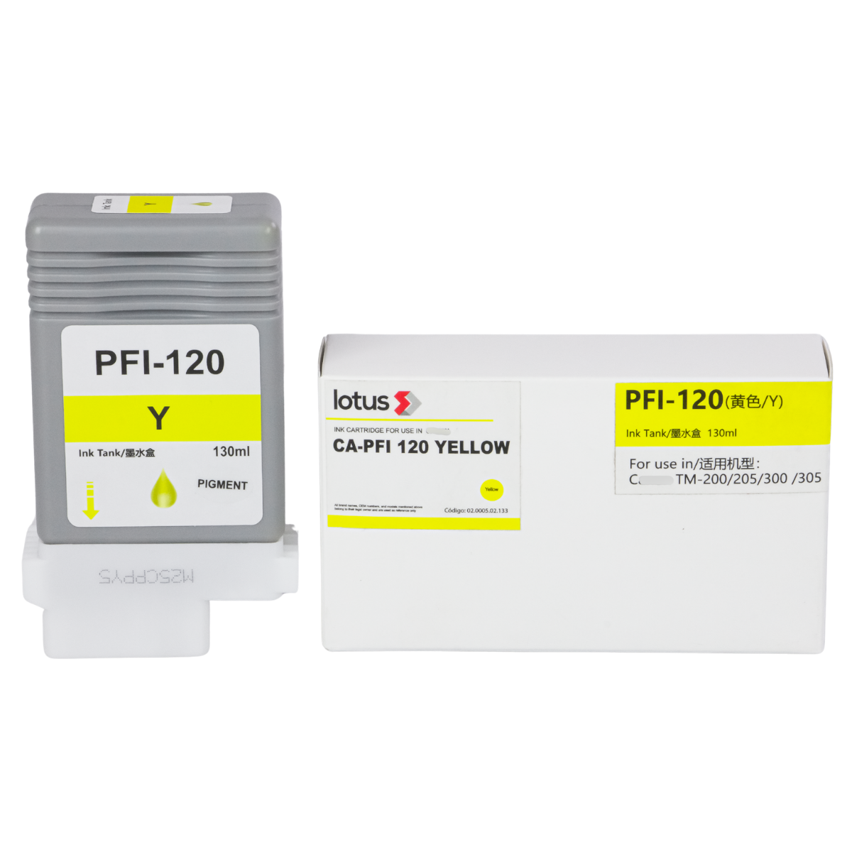 Kit 5x Cartucho de Tinta P/ Plotter Canon PFI-120 MBK  + CMYK C/ Chip 130ml - Lotus