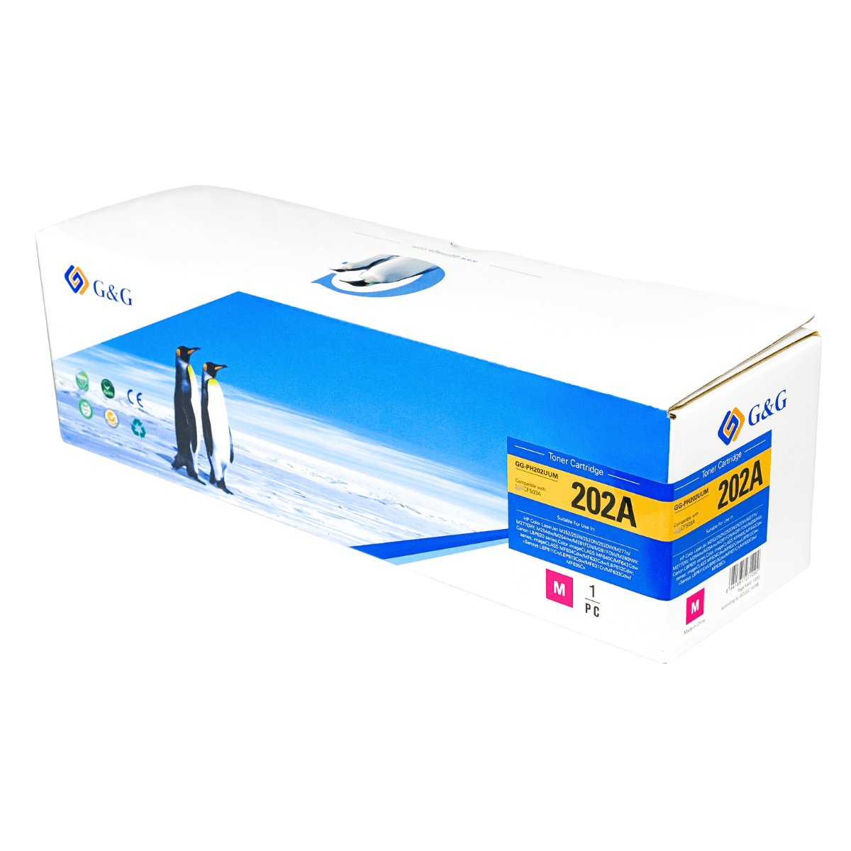 Cartucho de Toner P/ Canon e HP CF503A 202A Magenta C/ Chip 1.3K - G&G