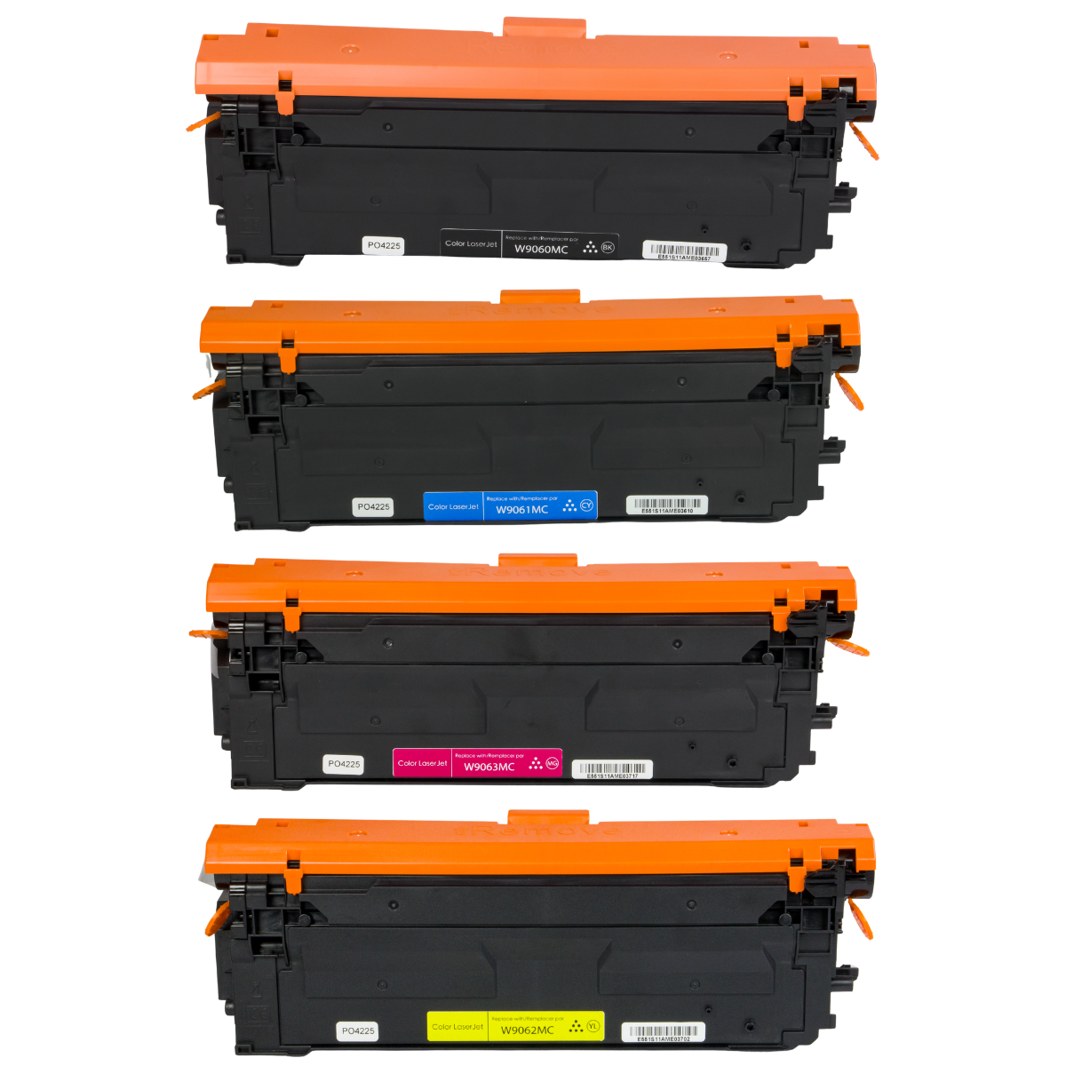 Kit 4x Toner P/ HP W9060 9061 9062 9063 E55040 E57540 C/ Chip CMYK - Lotus