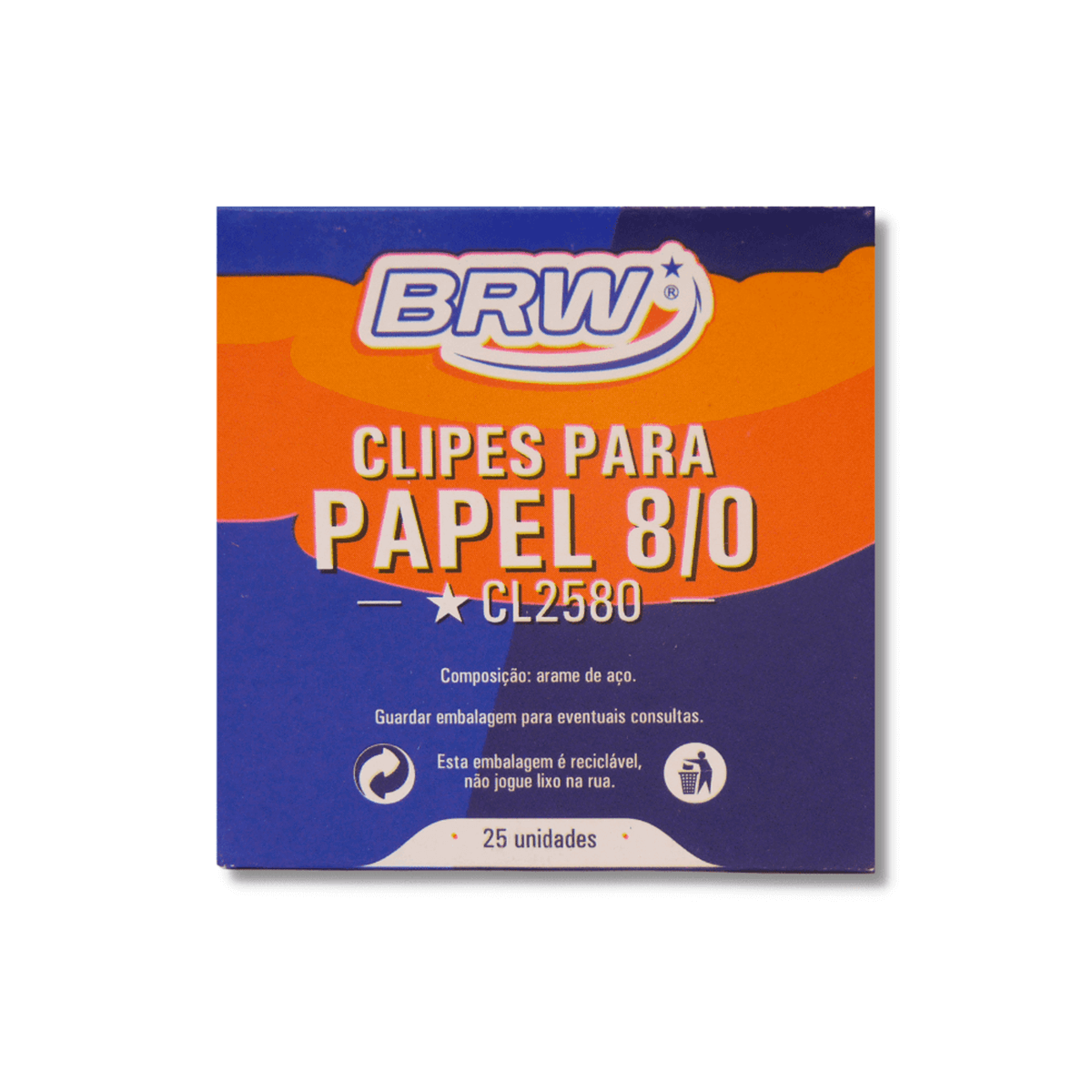 Clipes P/ Papel 8/0 Cx C/25 un - BRW