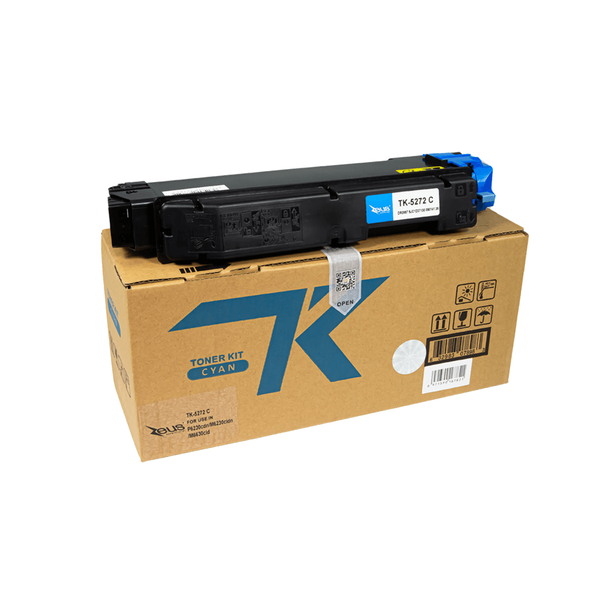 Cartucho de Toner P/ Kyocera TK5272 Ciano C/ Chip 6k - Zeus