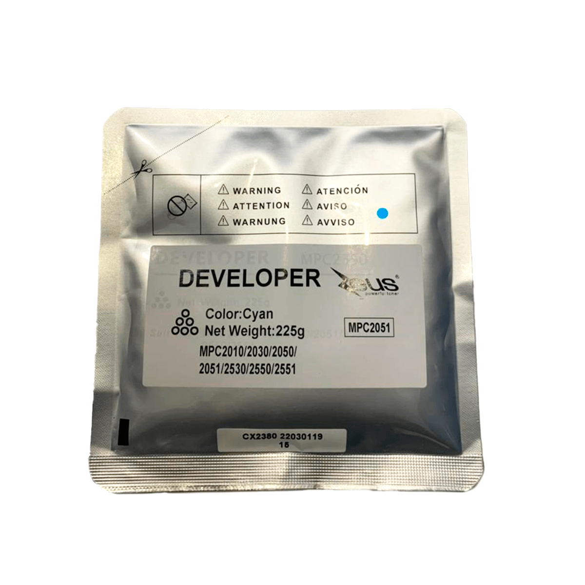 Revelador D0239660 Compatível P/ Ricoh Mpc2030, 2050, 2051 Cyan - Zeus