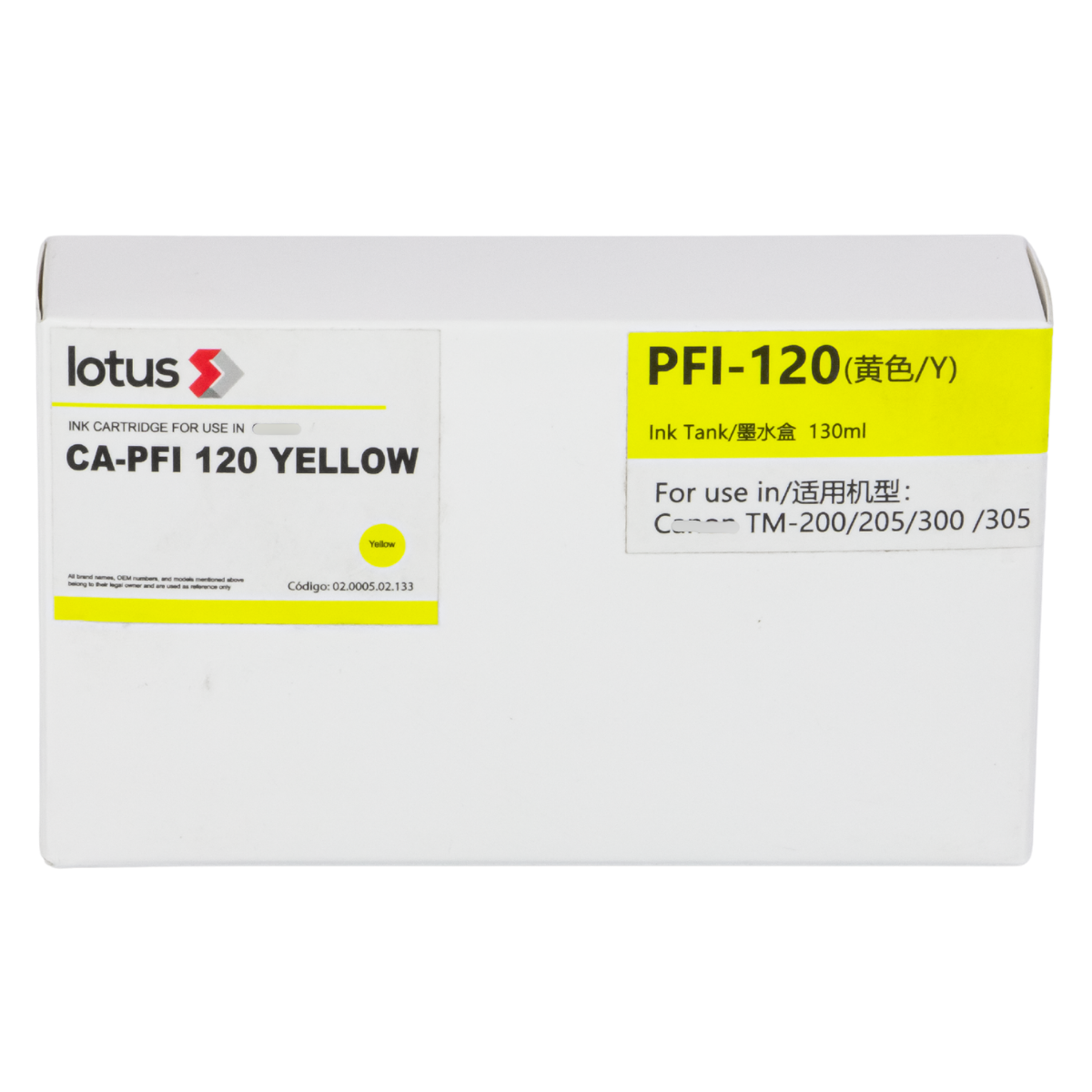 Cartucho de Tinta P/ Plotter Canon PFI-120 Amarelo 130ml - Lotus