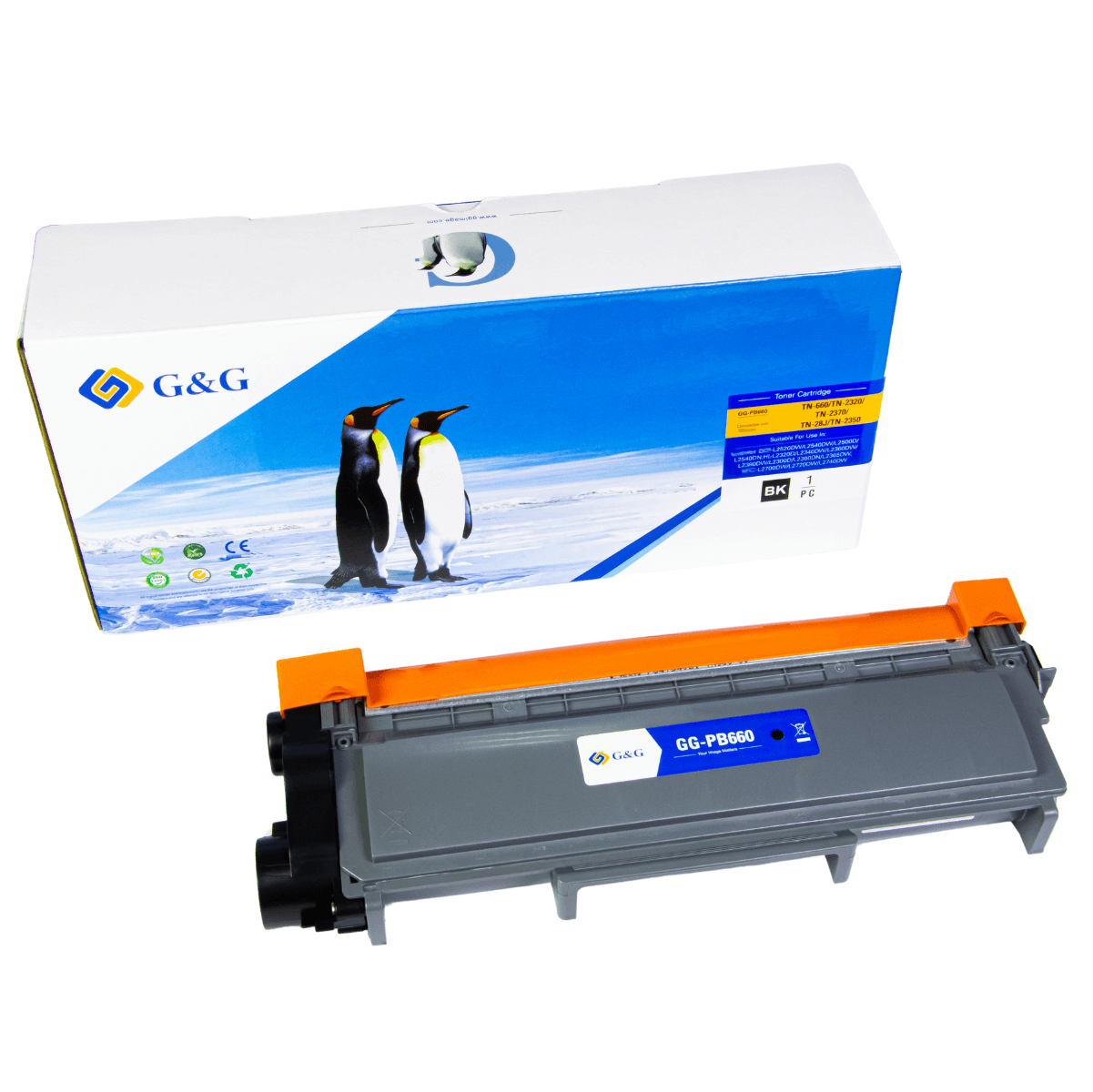 Cartucho de Toner Para Brother TN2370 TN660 2.6K - G&G