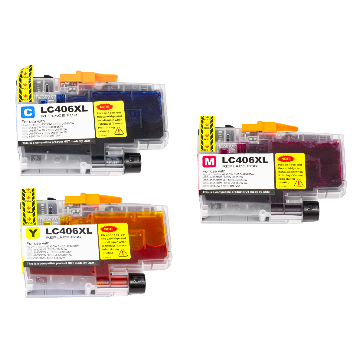 Kit 3x Cartuchos de Tinta P/ Brother LC406 XL CMY C/ Chip 5K - Lotus