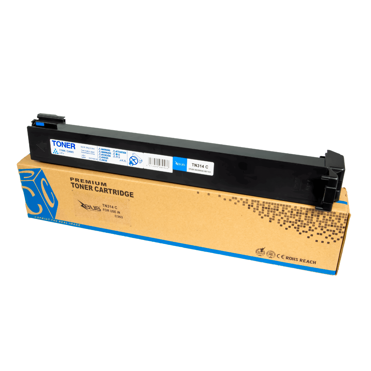 Toner Compatível C/ Minolta TN213 TN214, TN314 Ciano C/ Chip 18.5K - Zeus