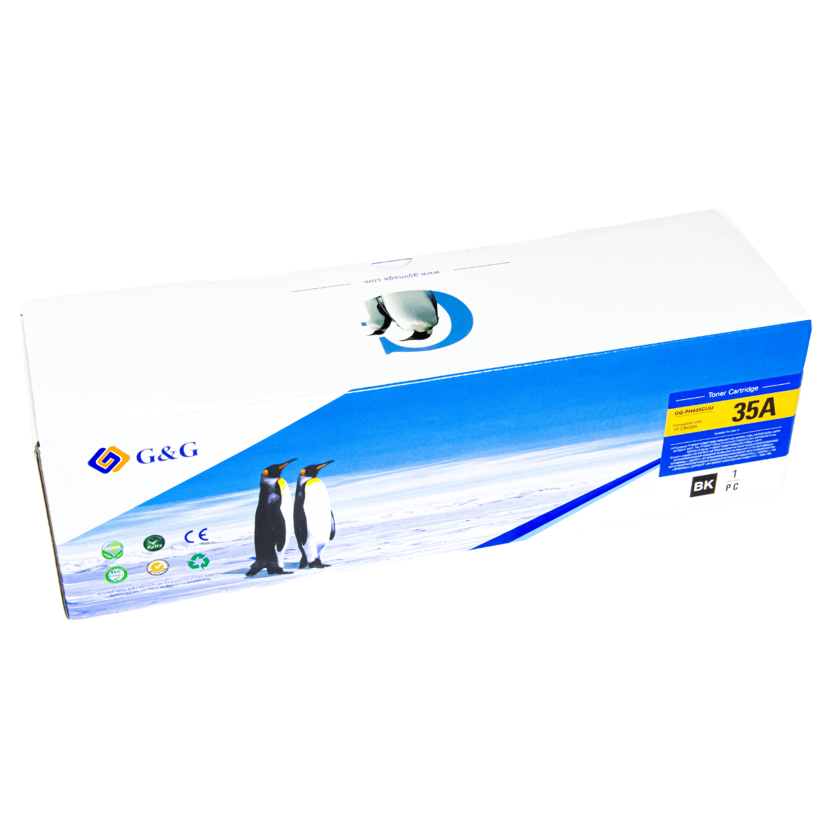 Cartucho de Toner P/ HP CB435A/436A/285A/278A C/ Chip 2K (PH435CUU)  G&G