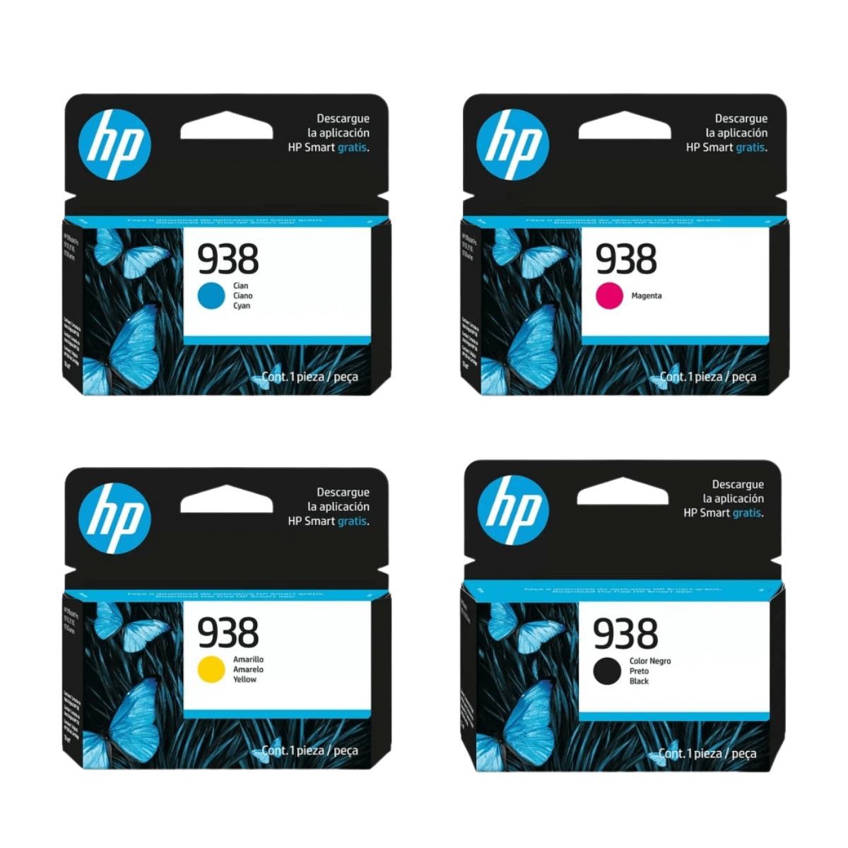 Kit 4x Cartucho de Tinta HP 938 CMYK P/ Officejet 9130 9730 - Original