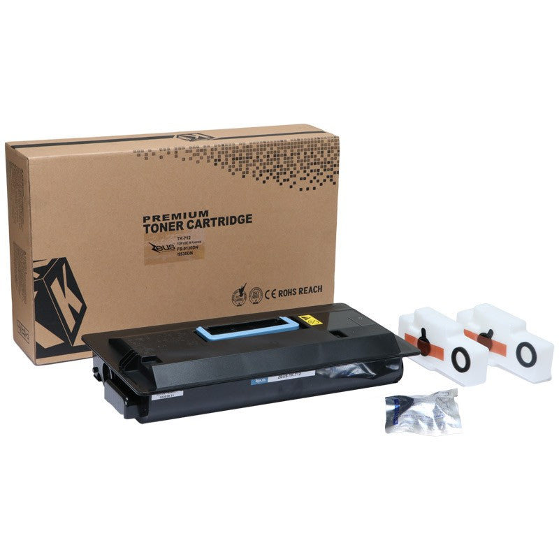 Toner Compatível Zeus TK712 TK710 P/ Kyocera C/ Chip - 45K