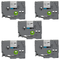 Kit 5x Fita P/ Rotulador Brother TZc-231 TZe-231 12mm x 8m Black/ White - X-Full