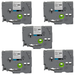 Kit 5x Fita P/ Rotulador Brother TZc-231 TZe-231 12mm x 8m Black/ White - X-Full