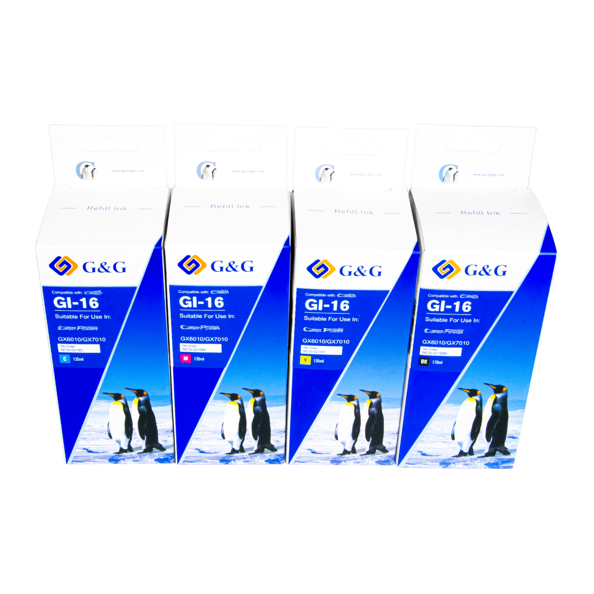 Refil de Tinta P/ Canon GI-16 GX6010 GX7010 Preta 9K 170ml - G&G